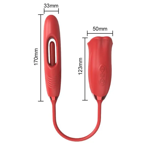 Vibrador Ponta Dupla Com Penetrador e Boca com Lingua - USB - Image 7